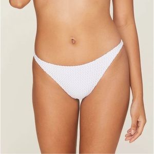 Andie Swim White Crochet Textured The Tropez Bikini Bottom NWT